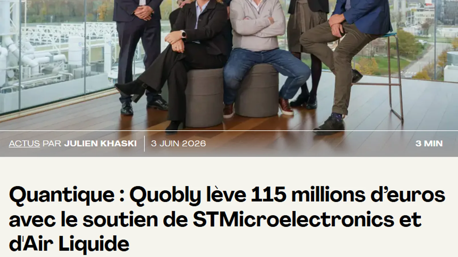 Quobly lève 115 millions d'euros pour son ordinateur quantique silicium