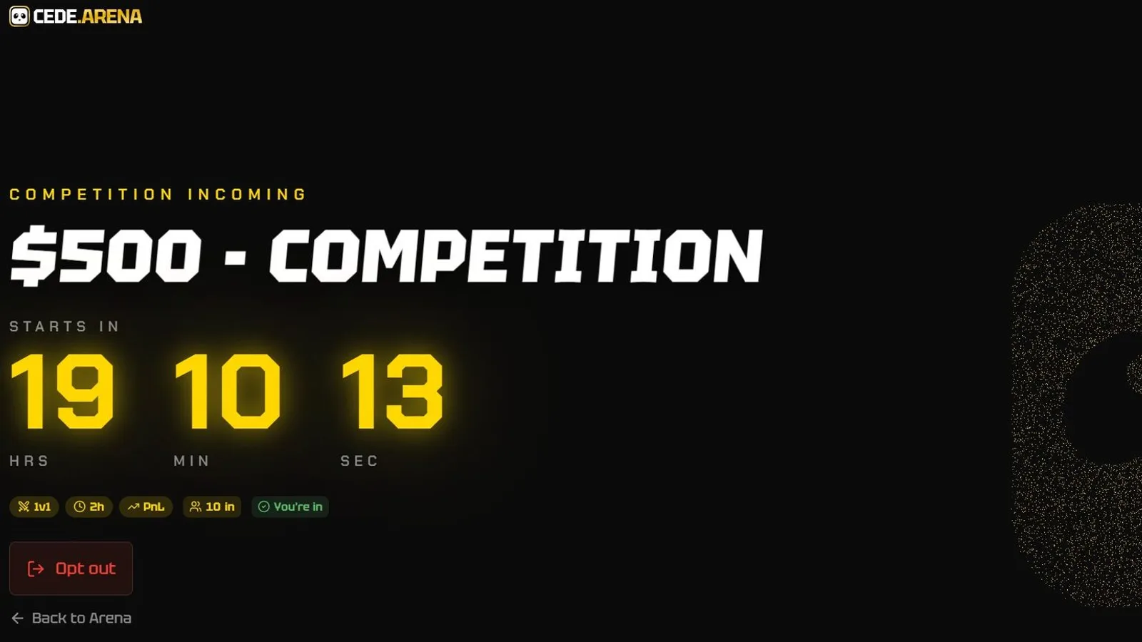 Cede Arena lance une compétition de trading ce samedi avec 500 $ à gagner