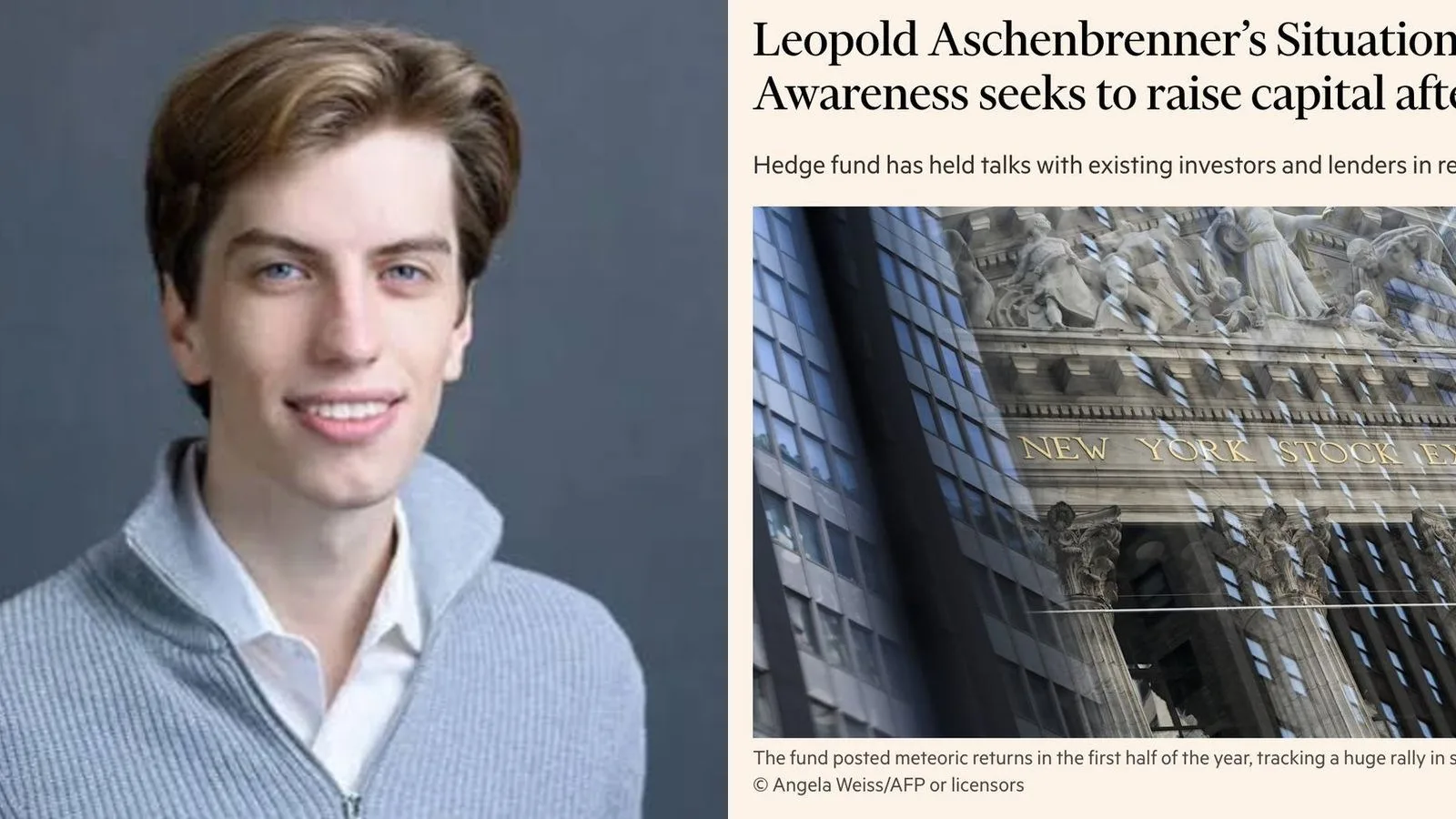 Le fonds Situational Awareness d'Aschenbrenner leve des capitaux apres de lourdes pertes sur les valeurs IA