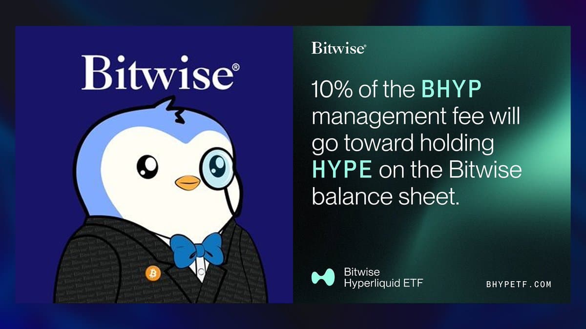 Bitwise alloue 10 % des frais de son ETF Hyperliquid à l'achat de HYPE