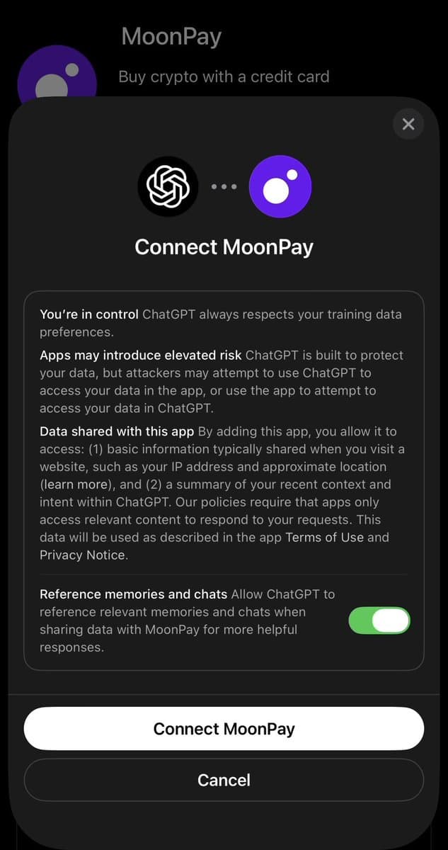 ChatGPT permet d'acheter des cryptos via MoonPay, une première
