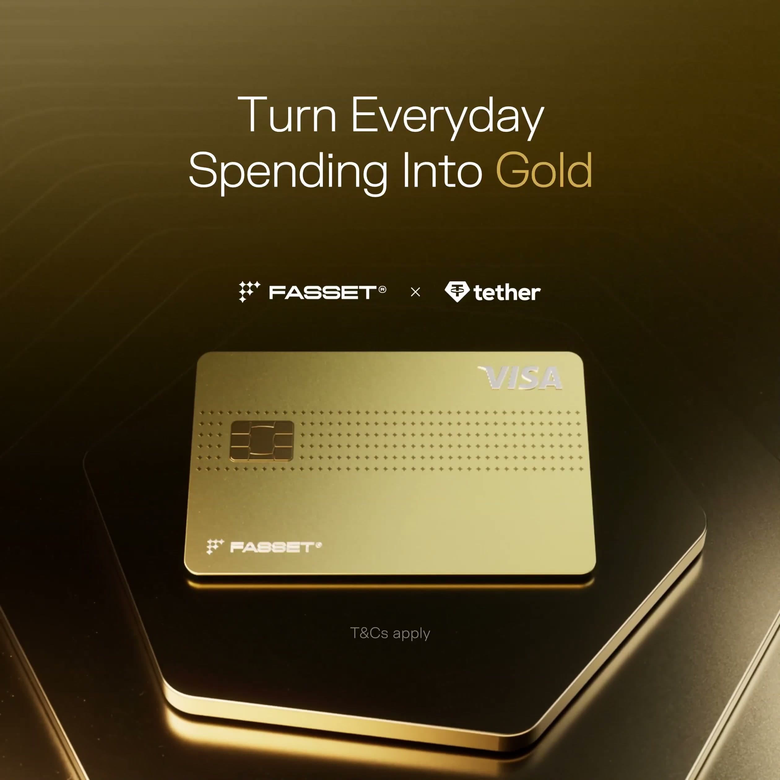 Tether et Fasset lancent une carte Visa avec cashback en or physique tokenisé