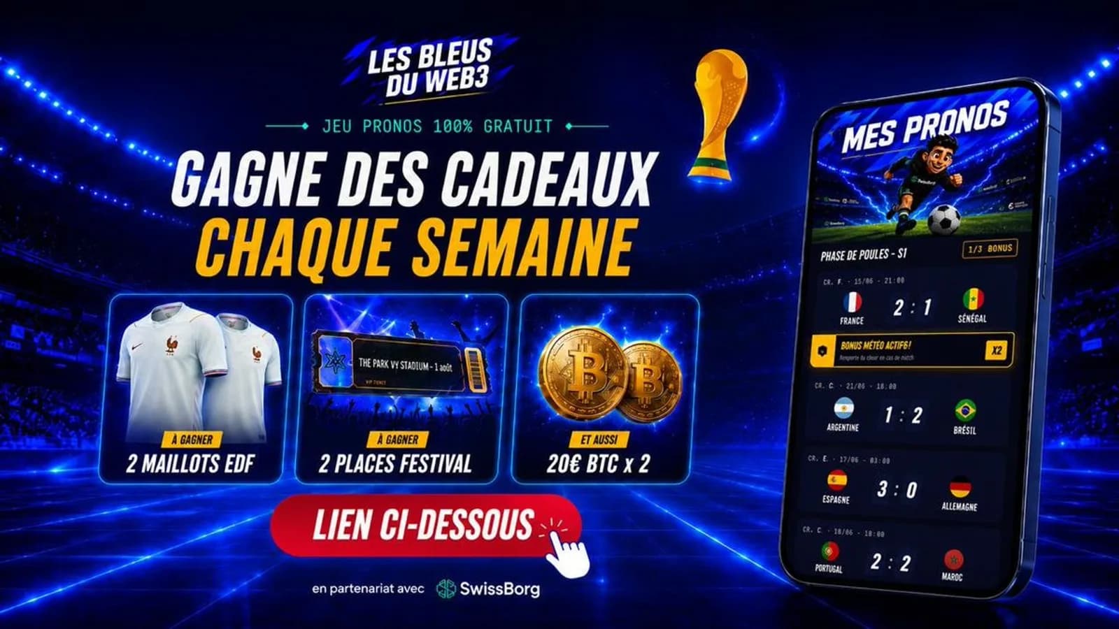 Pronostics Euro 2026 : SwissBorg offre maillots, places et bitcoin