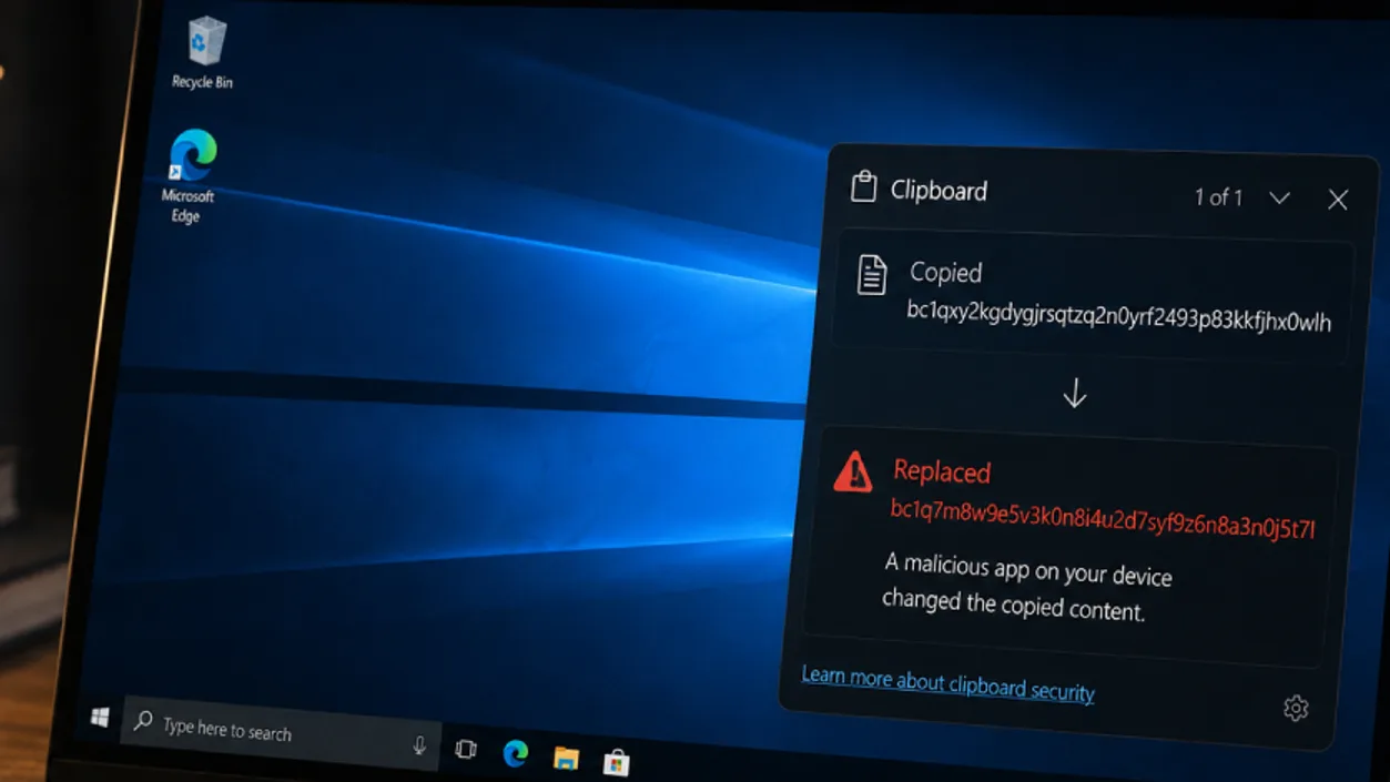Un malware Windows détourne vos transactions crypto via le presse-papiers