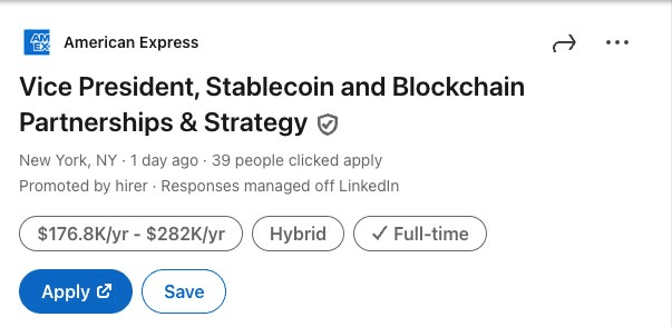 American Express recrute pour piloter sa stratégie stablecoin