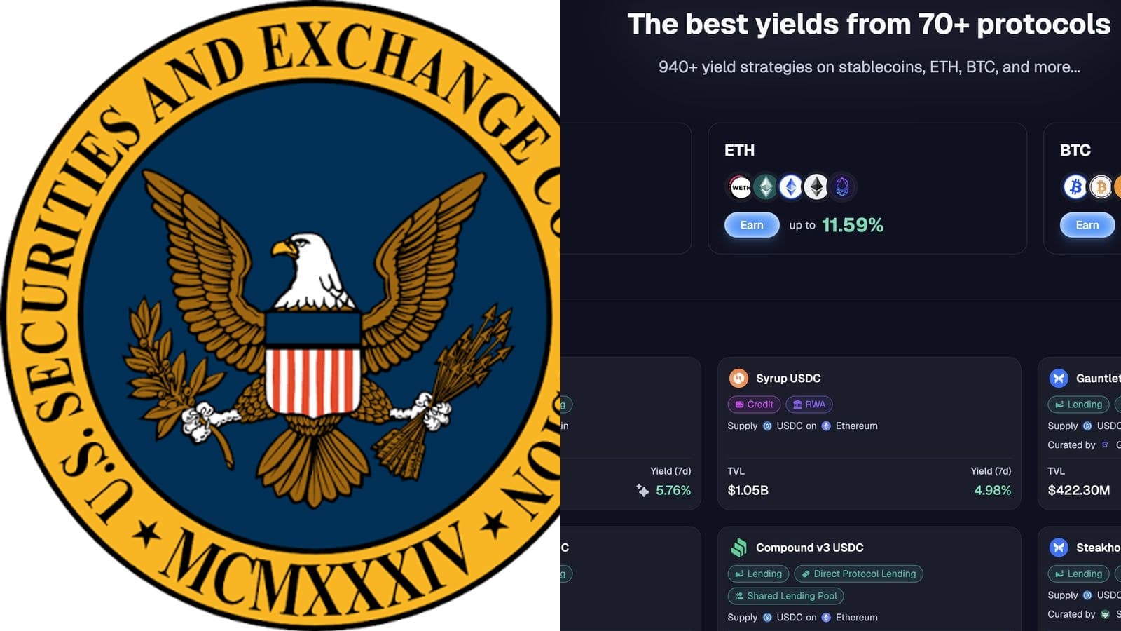 La SEC s'intéresse aux vaults DeFi : 8,75 milliards de dollars et une concentration de marché qui attirent l'attention des régulateurs américains