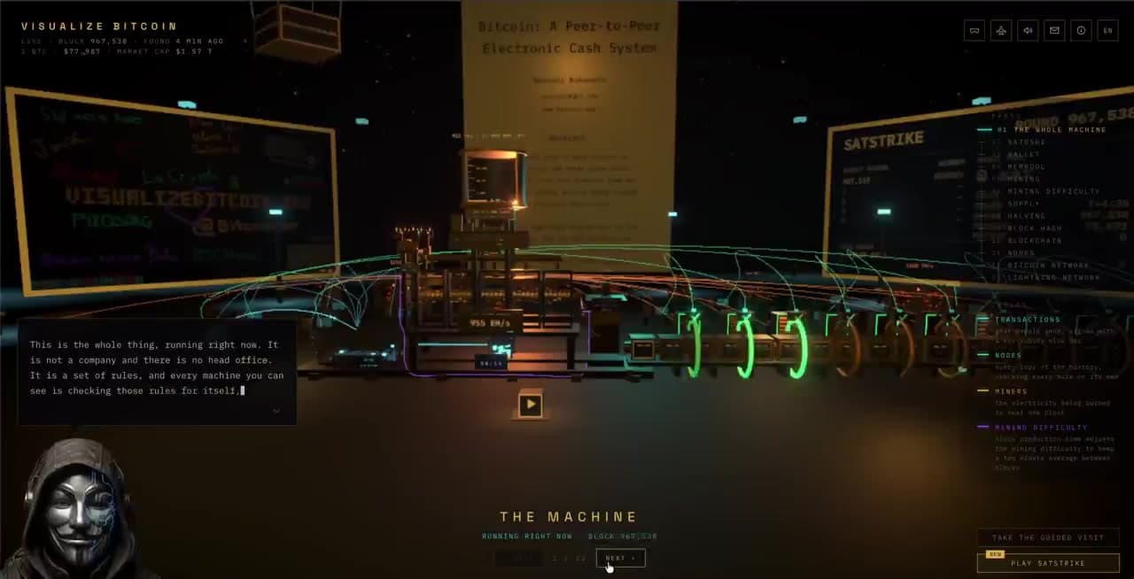 Bitcoin expliqué par l'image : un site visualise la blockchain comme une machine géante